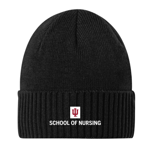 Port Authority Rib Knit Cuff Beanie -- Deep Black