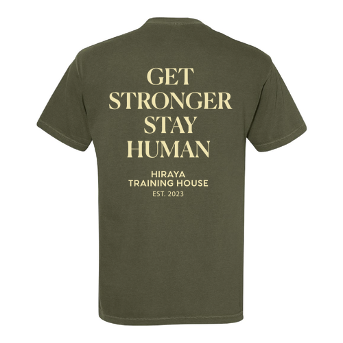Get Stronger, Stay Human Tee -- Sage