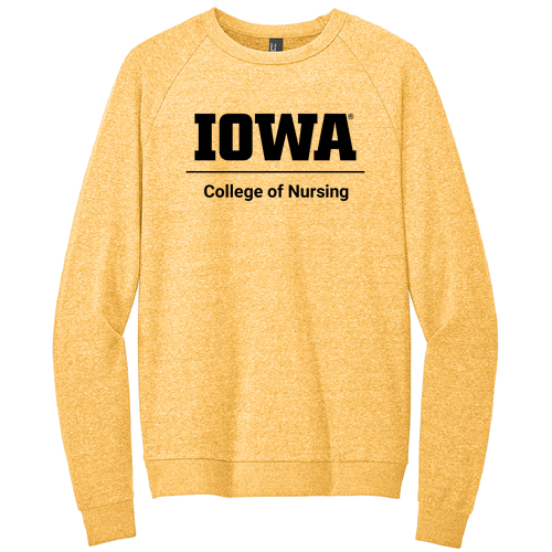 District Perfect Tri Fleece Crewneck Sweatshirt -- Ochre Yellow Heather