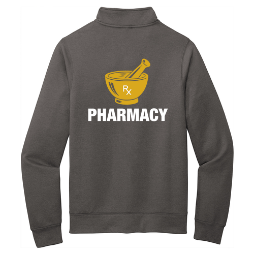Screen Printed Port and Company Core Fleece Cadet Full-Zip Sweatshirt -- Charcoal