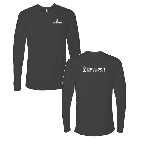 The Summit at Snoqualmie Logo 2 White Ink -- Long Sleeve Heavy Metal