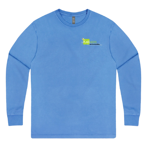 Cotton Heritage Garment Dye Long Sleeve -- Regatta Blue
