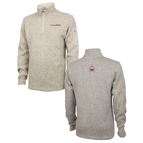 Charles River Mens Heathered Fleece Pullover -- Oatmeal Heather