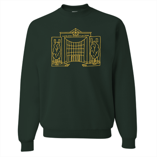 WSU Law Facade Crewneck -- Forest Green