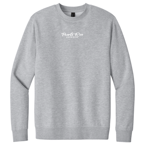 Embroidered Text Crewneck Sweatshirt -- Light Heather Grey