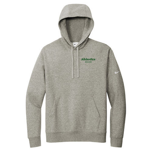 Nike Club Fleece Sleeve Swoosh Pullover Hoodie -- Dark Grey Heather