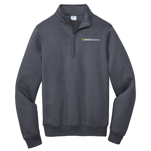 Port and Company Core Fleece Quarter-Zip Pullover Sweatshirt -- Heather Navy