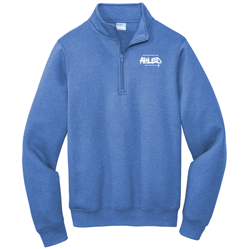 Port and Company Core Fleece Quarter-Zip Pullover Sweatshirt -- Heather Royal