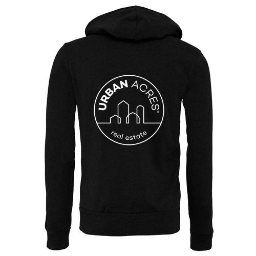 Bella Canvas Unisex Full-Zip Hooded Sweatshirt -- Black Heather