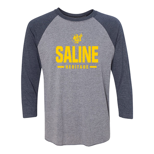 Next Level Unisex Tri-Blend 3/4 Sleeve Raglan -- Premium Heather / Vintage Navy