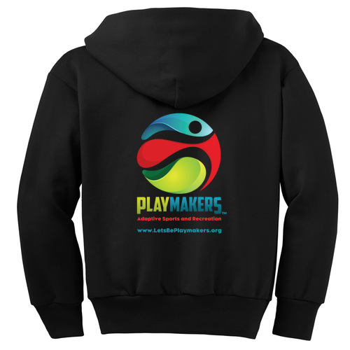 YOUTH Full-Zip Hooded Sweatshirt -- Jet Black