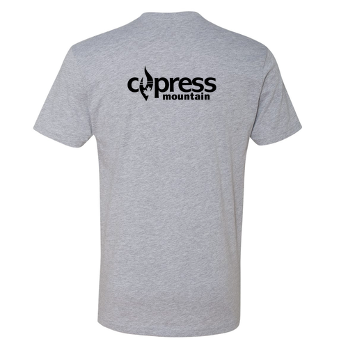 Cypress Mountain Logo 2 Black Ink -- Short Sleeve Heather Grey