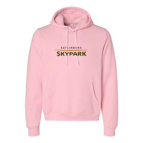 Gatlinburg Skypark Logo 1 Green & Orange Ink -- Pullover Hooded Sweatshirt Pink