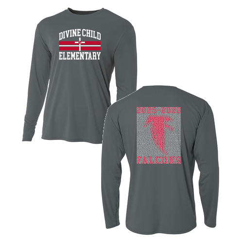 Youth A4 Longsleeve Performance Wicking Tee -- Graphite