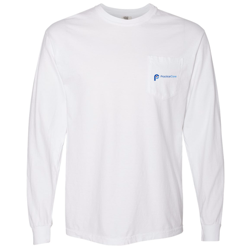 White Comfort Colors Heavyweight Long Sleeve Pocket T-Shirt