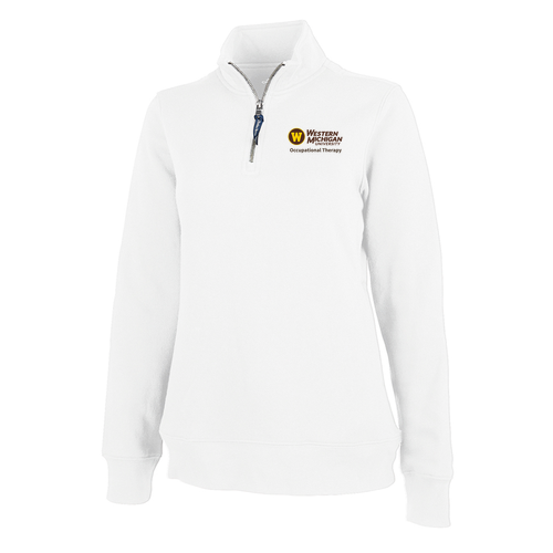 Charles River Women's Crosswind Quarter Zip Sweatshirt -- White