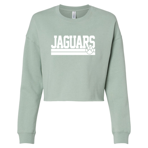 Independent Trading Co. Women's Lightweight Cropped Crew Pullover -- Sage