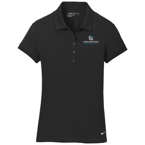 Nike Golf Ladies Dri Fit Solid Icon Pique Modern Fit Polo -- Black