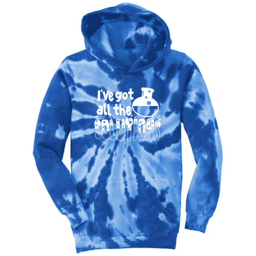 YOUTH Port & Company Tie-Dye Pullover Hooded Sweatshirt -- Royal