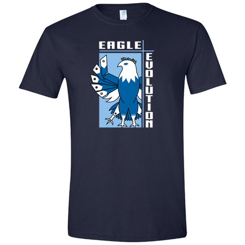 Gildan SoftStyle Fitted T-Shirt -- Navy, Vertical Design