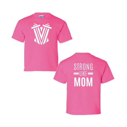 Strong Like Mom Youth T-Shirt -- Heliconia