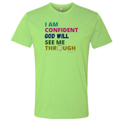 [HIDE] God Will See Me Through Crew Tee -- Apple Green