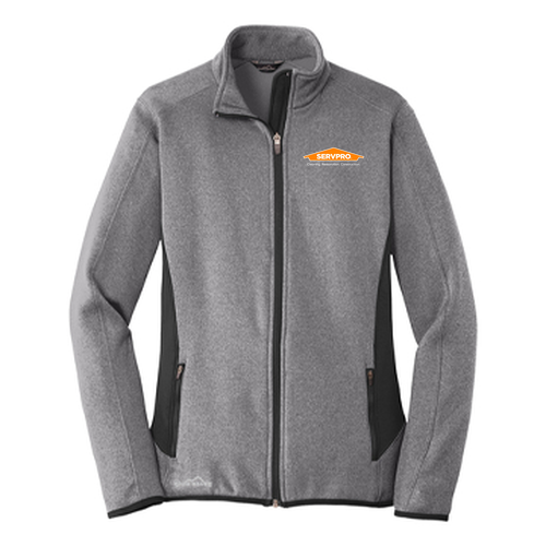 Eddie Bauer Ladies Full Zip Heather Stretch Fleece Jacket -- Grey Heather