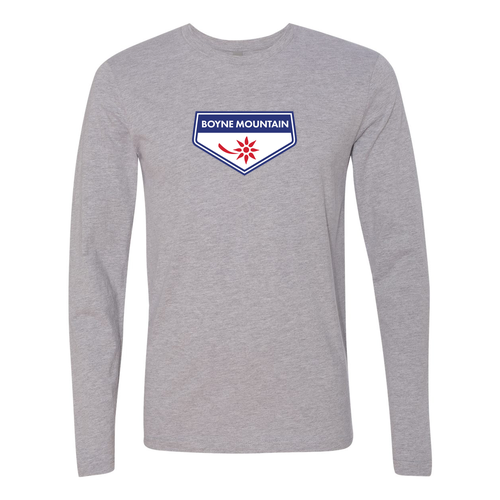 Boyne Mountain Logo 1 Full color -- Long sleeve Heather Grey