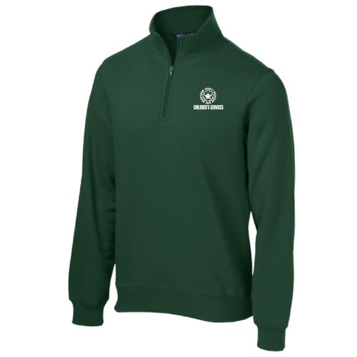 Sport Tek Quarter Zip Sweatshirt -- Forest Green