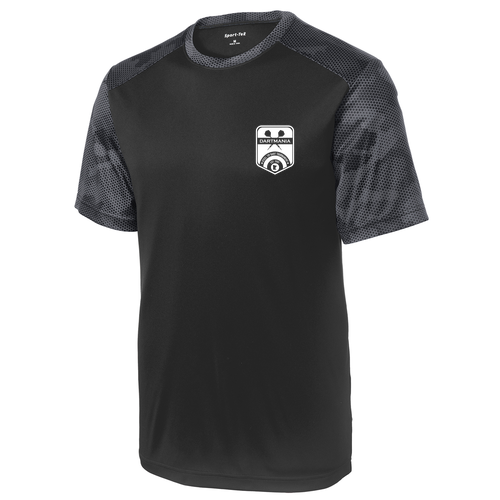 Sport-Tek Camohex Colorblock Tee -- Black / Iron Grey