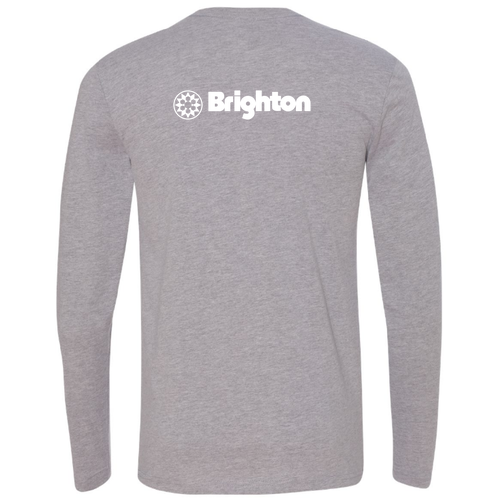 Brighton Logo 2 White Ink -- Long Sleeve Heather Grey