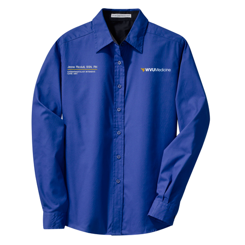 Ladies' Port Authority Easy Care Long Sleeve Shirt -- Royal / Classic Navy