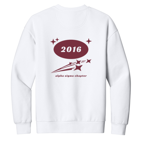District V.I.T. Heavyweight Fleece Crew -- White