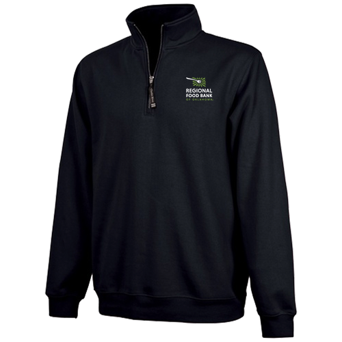 Charles River Crosswind Quarter Zip Sweatshirt Embroidered-- Black