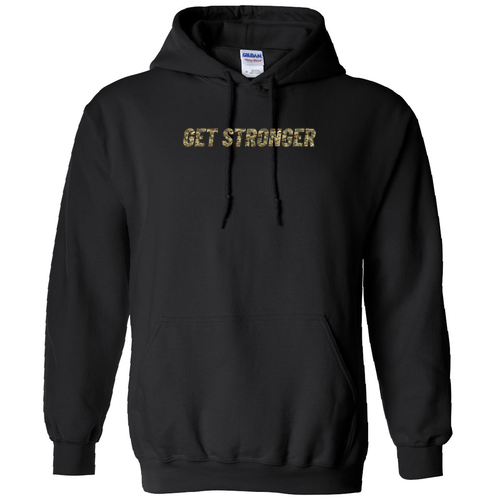 Get Stronger Camo -Heavy Blend Hooded Sweatshirt -- Black