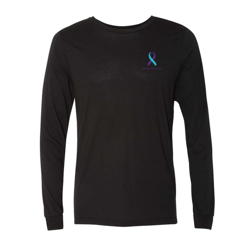 Mens/Unisex Suicide Awareness Bella Canvas Triblend Long Sleeve Tee -- Black Heather