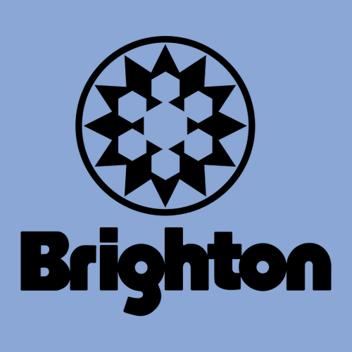 Brighton Logo 2 Black Ink -- Crewneck Sweatshirt Carolina Blue