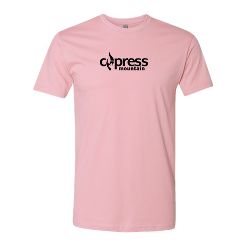 Cypress Mountain Logo 1 Black Ink -- Short Sleeve Light Pink