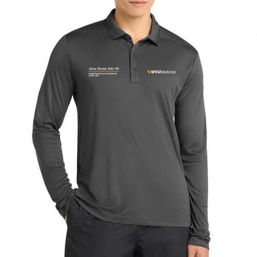 Sport-Tek Posi-UV Pro Long Sleeve Polo -- Dark Smoke Grey