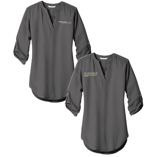 Port Authority Ladies 3/4-Sleeve Tunic Blouse -- Sterling Grey