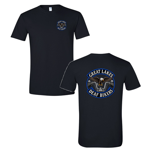 Great Lakes Deaf Bikers Black T-Shirt