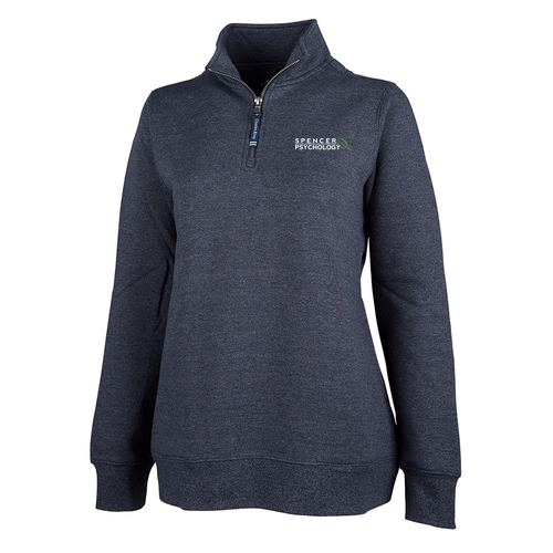Charles River Women's Crosswind Quarter Zip Sweatshirt -- Navy Heather