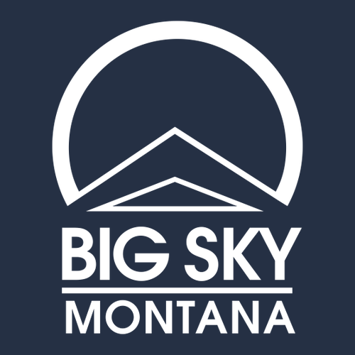 Big Sky Montana Logo 2 White Ink -- Crewneck Sweatshirt Navy