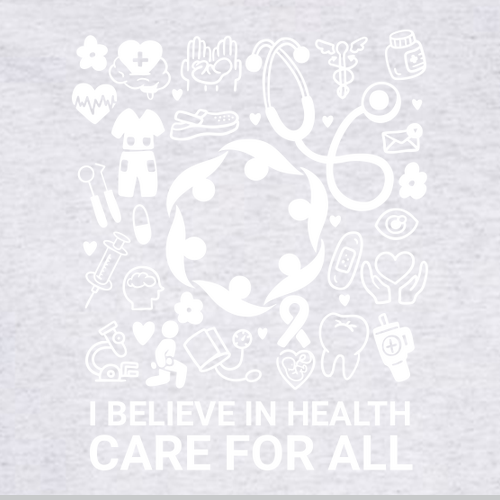 FHC Healthcare For All Port & Company Long Sleeve 50/50 T Shirt -- Ash