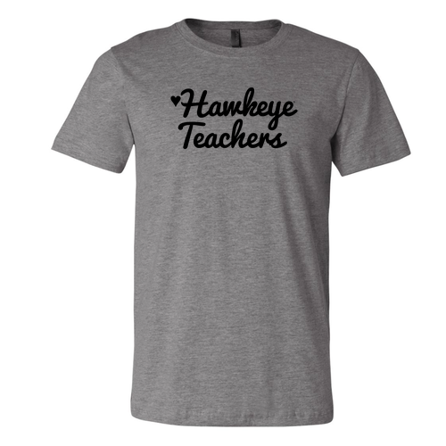 Hawkeye Teachers Bella Canvas Unisex Heather CVC T-Shirt -- Deep Heather