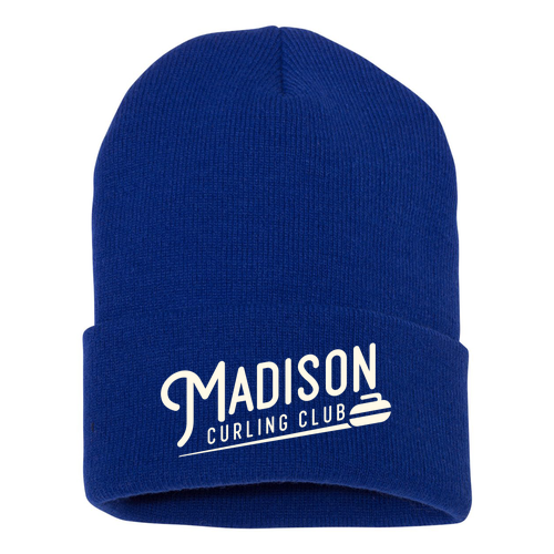Yupoong Knit Hat with Cuff -- Royal
