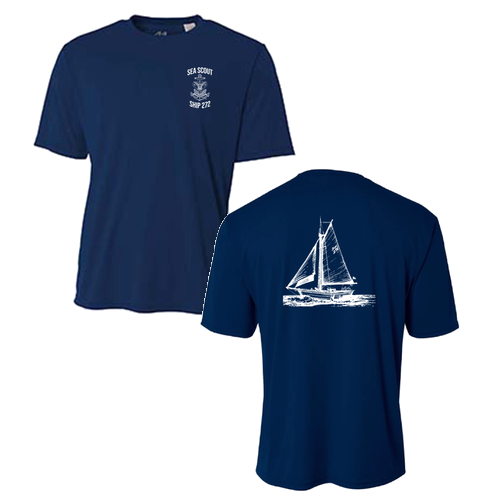 A4 Cooling Performance Crew -- Navy (White INK)