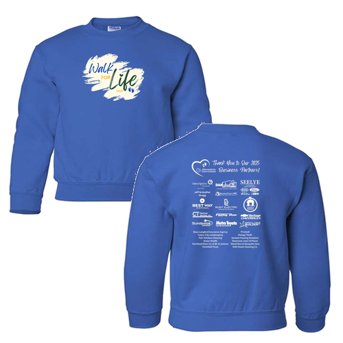 Gildan Youth Heavy Blend Crew Neck Sweatshirt -- Royal