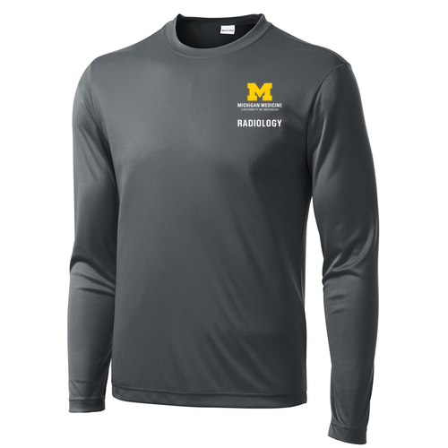 Mens/Unisex Sport Tek Long Sleeve Performance Tee -- Iron Grey Heather
