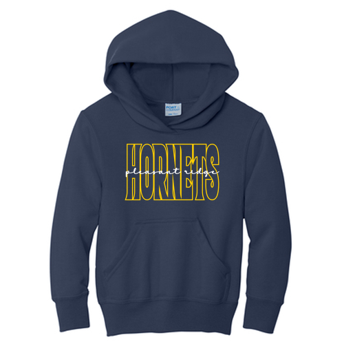 Youth Port and Company Pullover Hooded Sweatshirt -- Navy